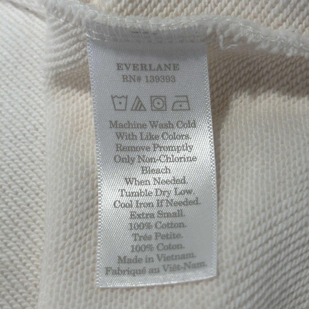 Everlane Lightweight Crewneck Pullover Sweatshirt Top in Bone Sz XS - Picture 11 of 12